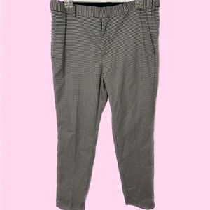 Plaid black and white skinny fit slacks
